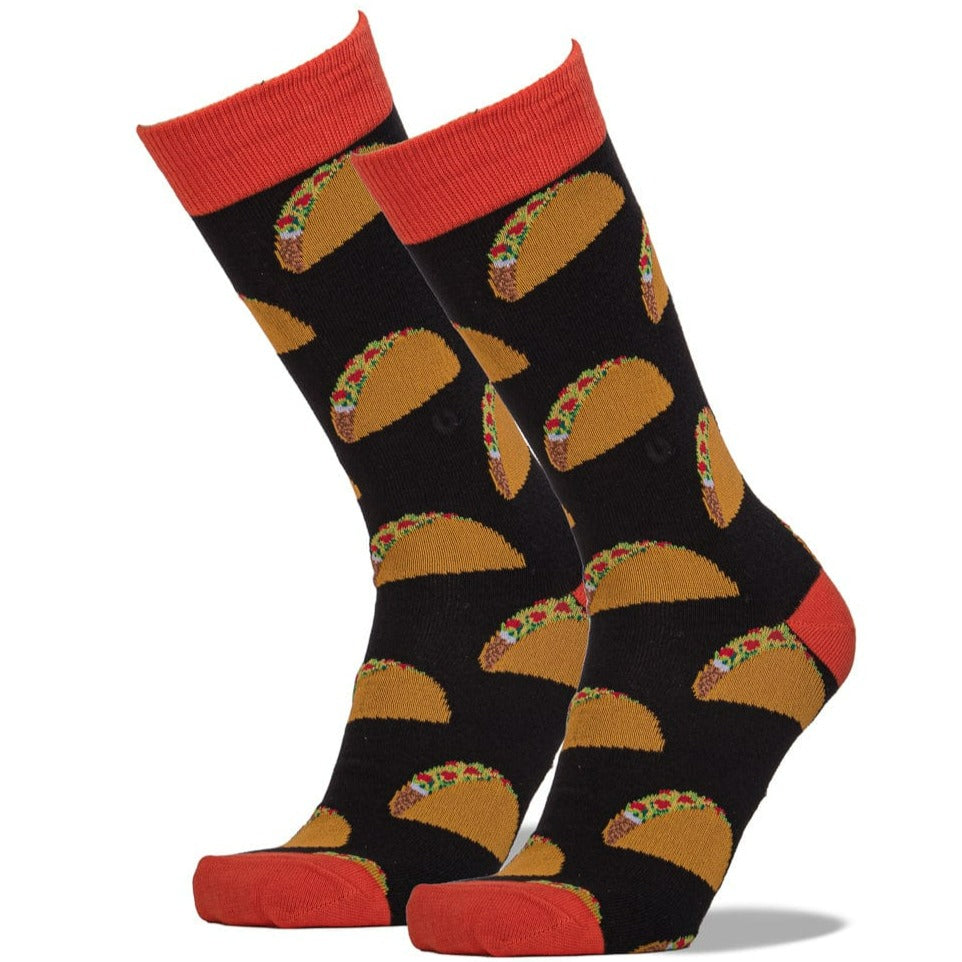Taco Socks Men’s Crew Sock Black / Shoe Size 7-12