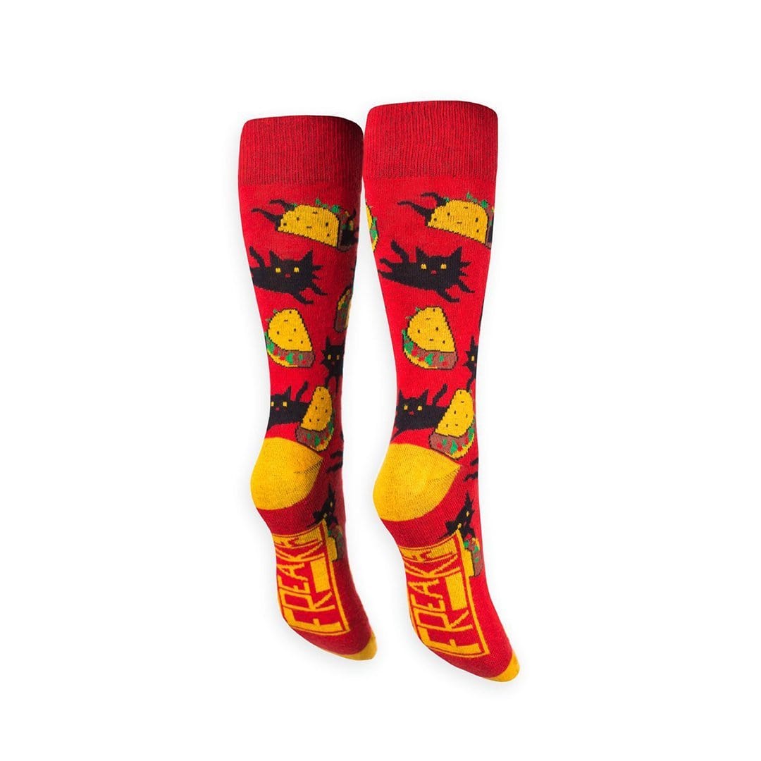 Taco Cat Socks -Unisex Crew Sock red