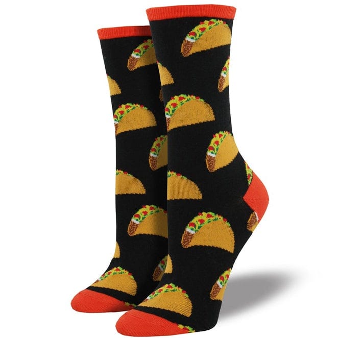 Tacos Socks Women's Crew Sock Black