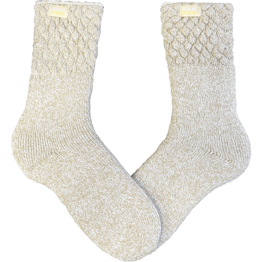 Tan Women&#39;s Sock with Textured Top Tan