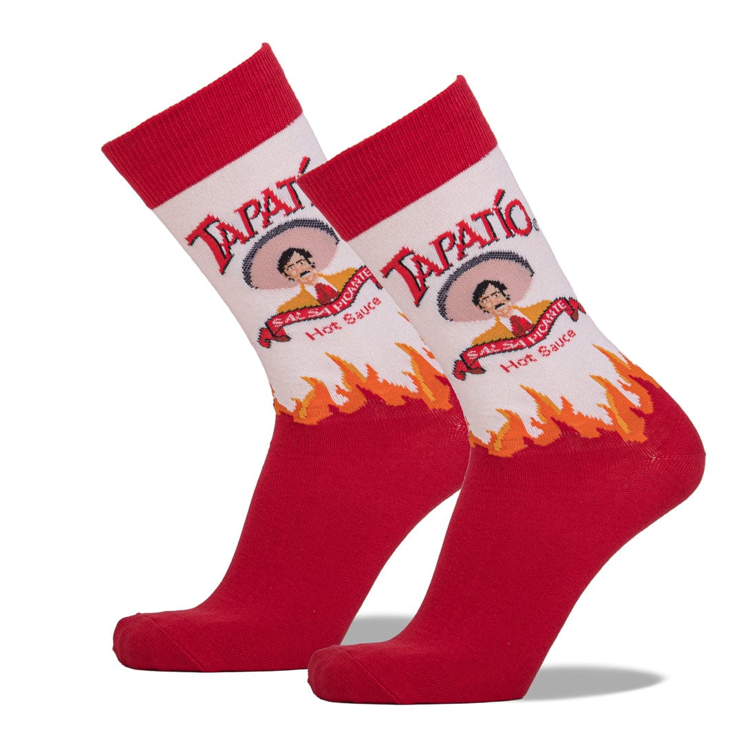 Tapatio Men&#39;s Crew Sock Red and White / 10-13