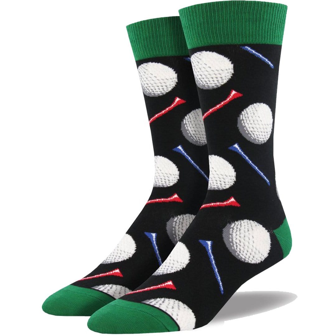 Tee It Up Men's Crew Socks Black / 10-13