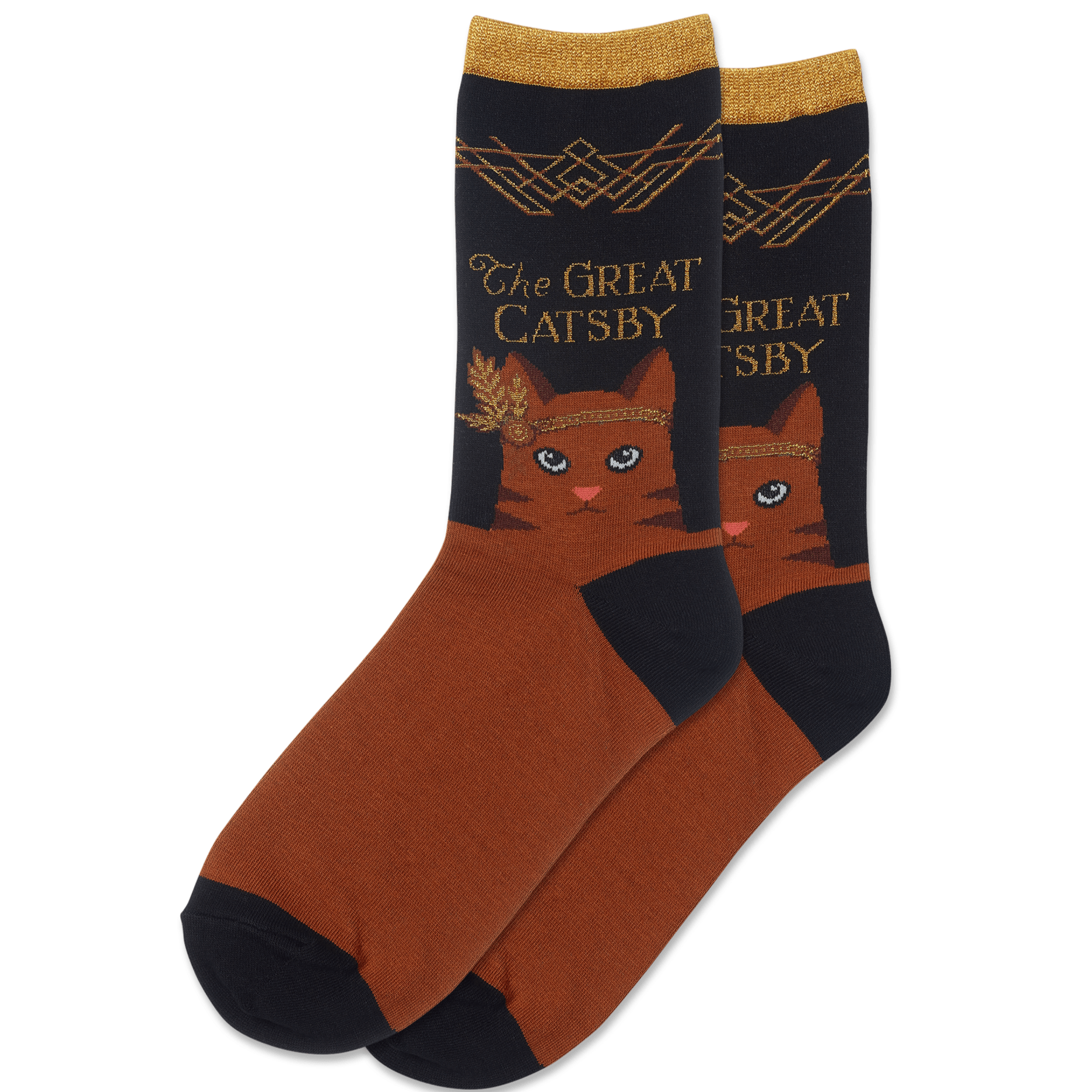 The Great Catsby Women's Crew Socks Black