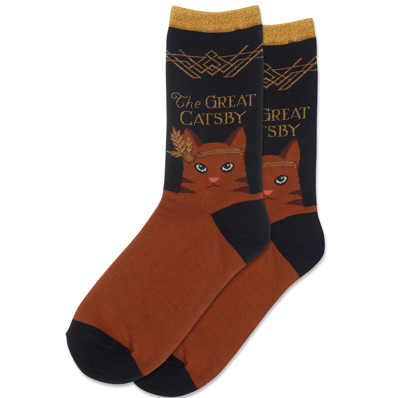 The Great Catsby Women's Crew Socks Black