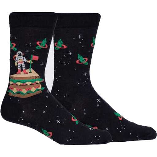 The Moon Club Men's Crew Socks Black