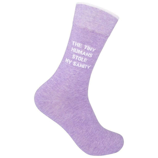 The Tiny Humans Stole My Sanity Unisex Crew Sock Purple