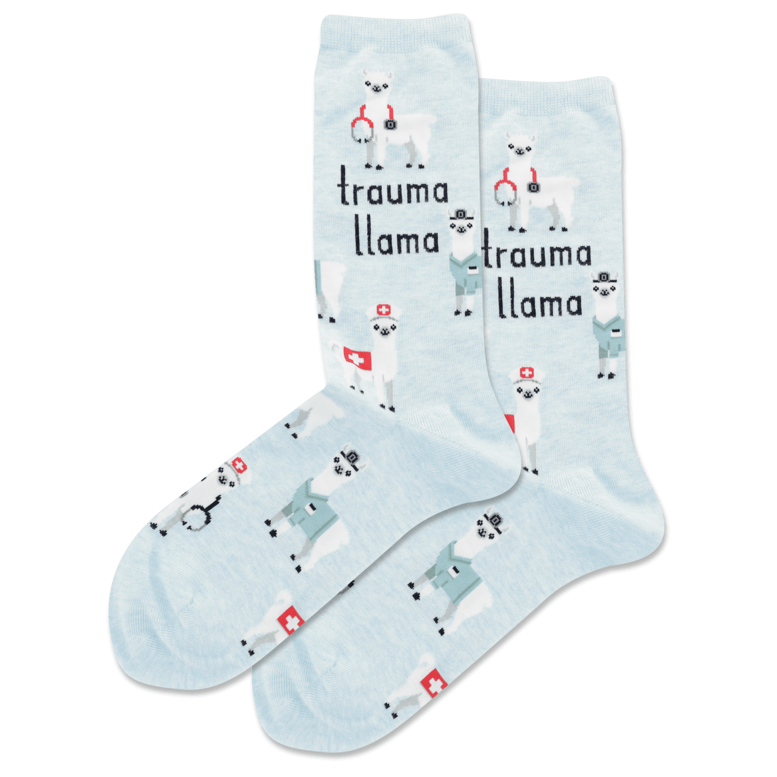 Trauma Llama Women's Crew Socks Mint