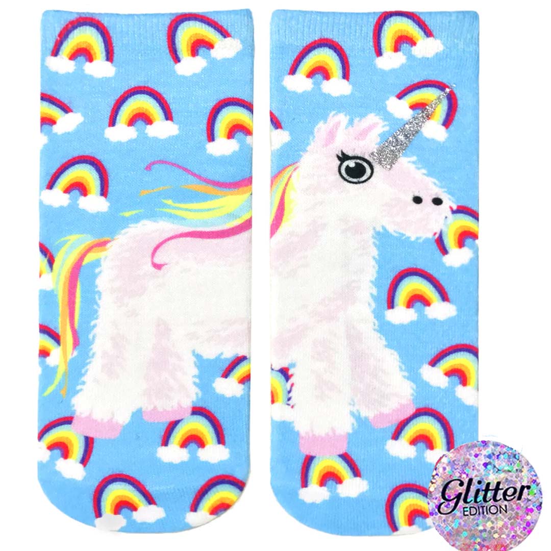 Unicorn Pinata Ankle Socks Blue