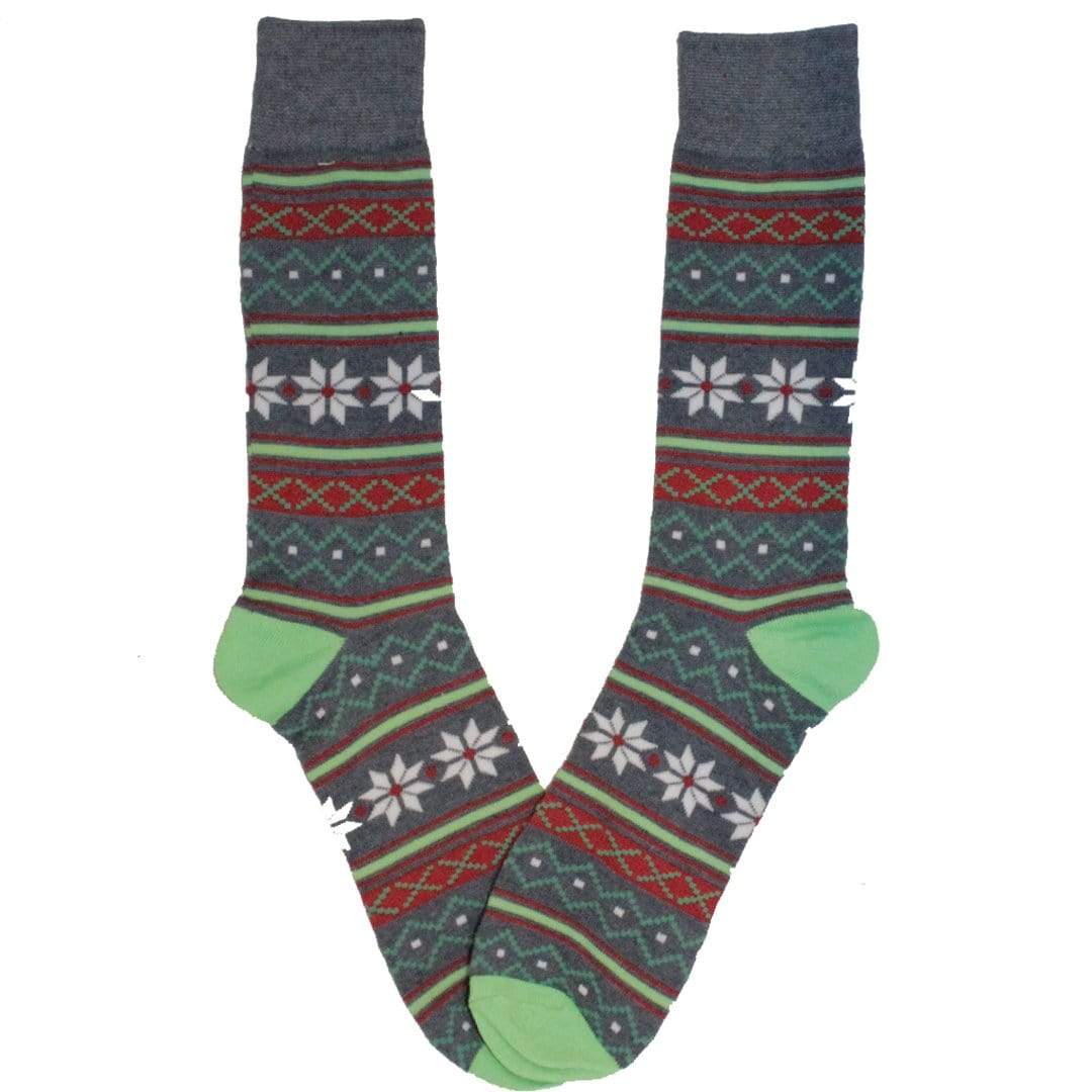 Ugly Christmas Sweater Crew Socks Blue