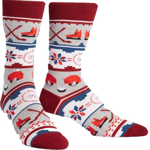 Ugly Hockey Sweater Socks Men's Crew Sock Men's / Grey