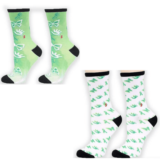 Cerebral Palsy Awareness Crew Sock Gift Pack Green / White