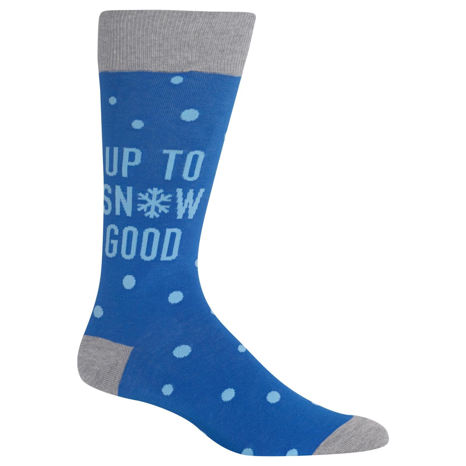 Up to Snow Good Socks Men's Crew Sock Blue