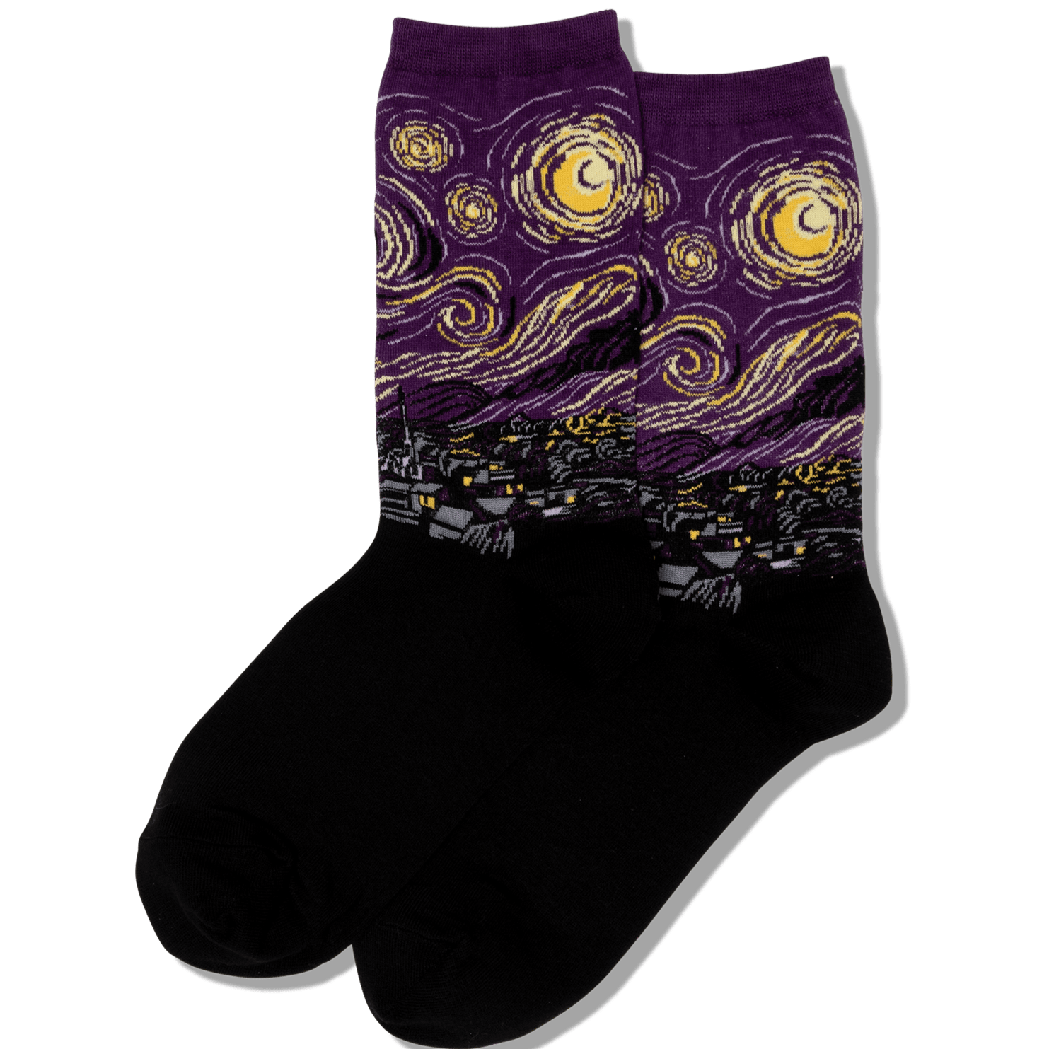 Starry Night Women's Crew Socks Purple