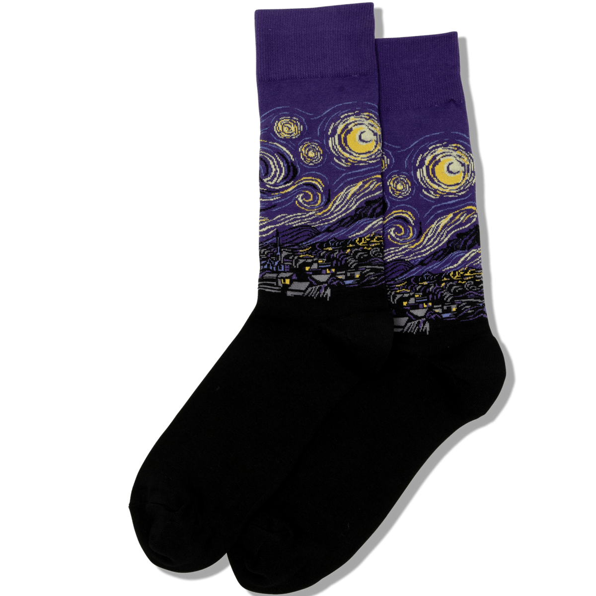 Starry Night Men&#39;s Crew Socks Purple