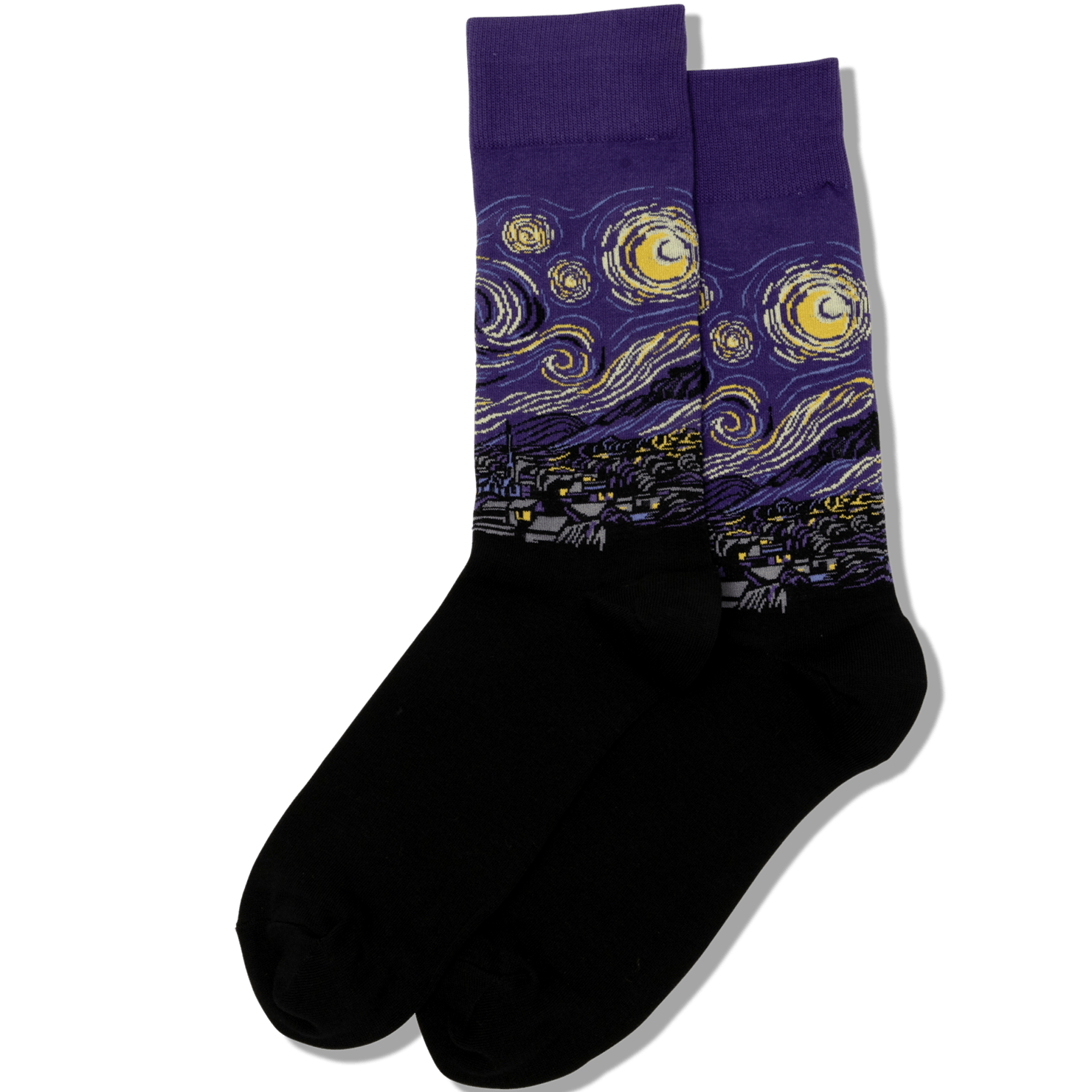 Starry Night Men's Crew Socks Purple
