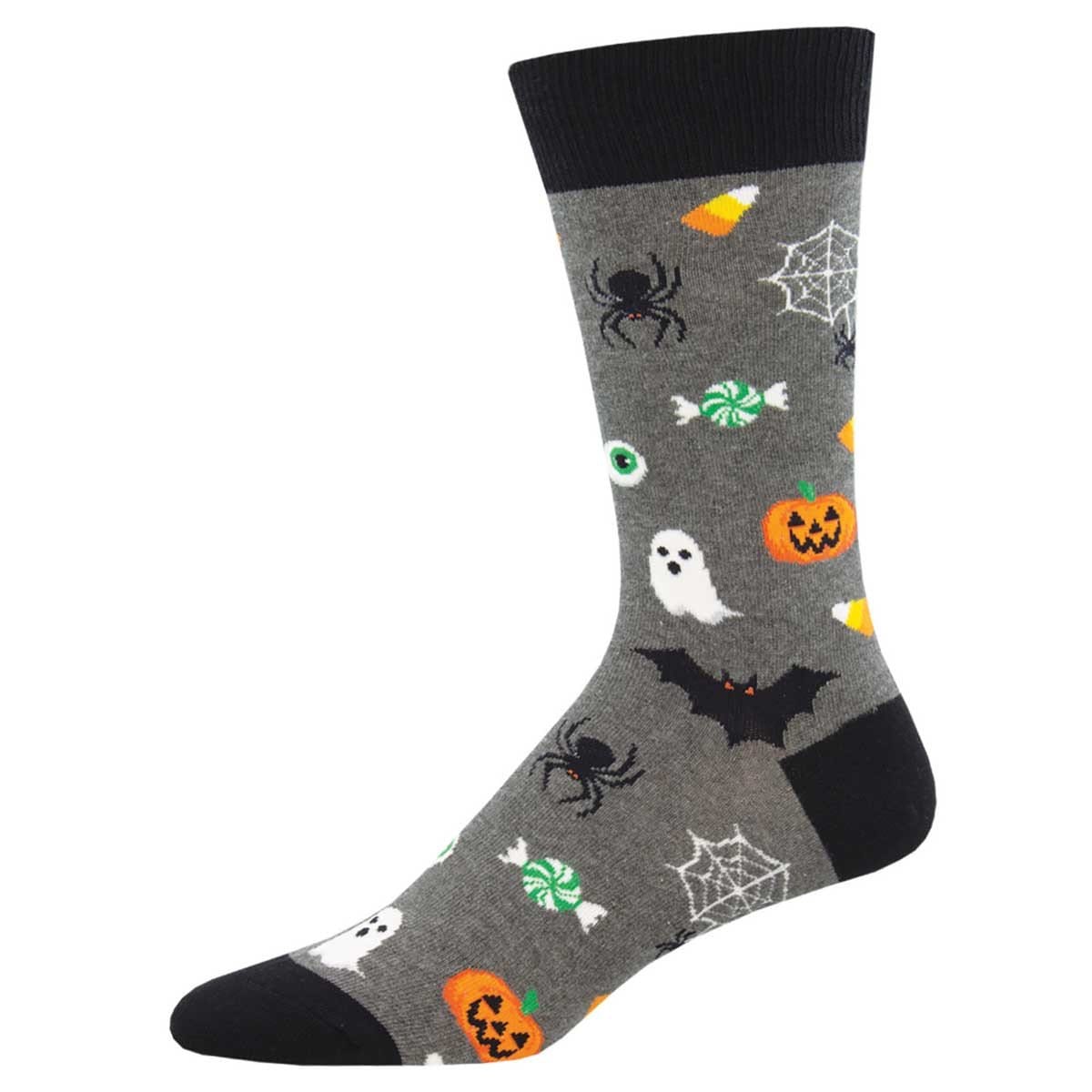 Very Spooky Creatures Men's Crew Sock Grey
