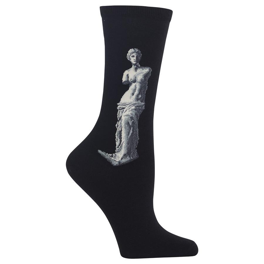 Venus De Milo Socks -Women's Crew Sock Black