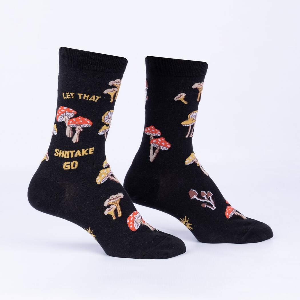 Let That Shiitake Go Women's Crew Socks Black