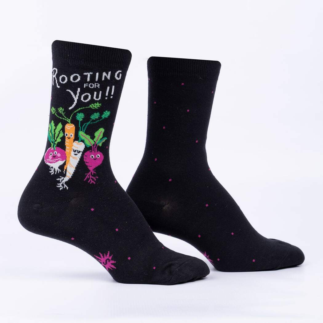 Rooting For You Women&#39;s Crew Socks Black