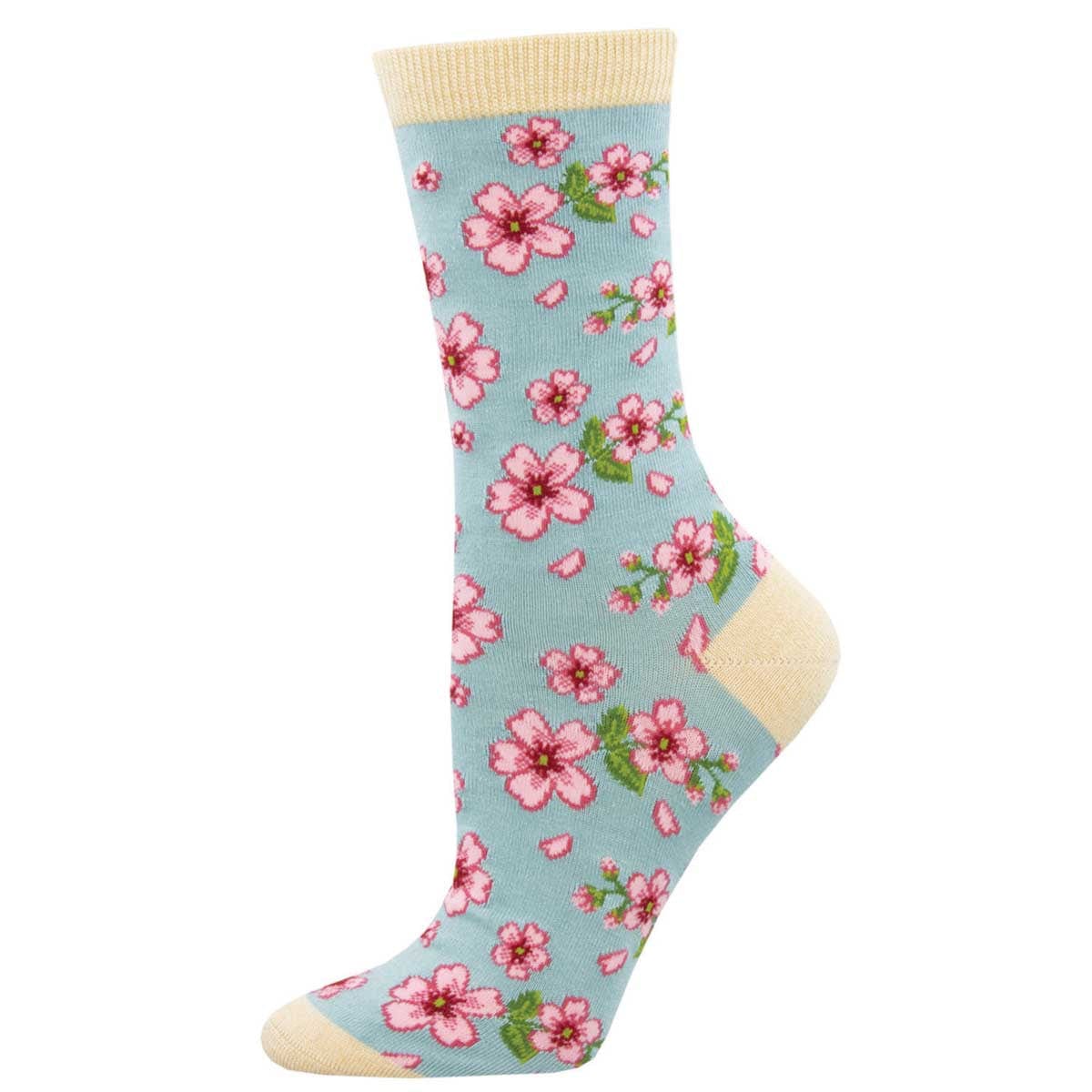 In Bloom Women's Bamboo Crew Sock Blue