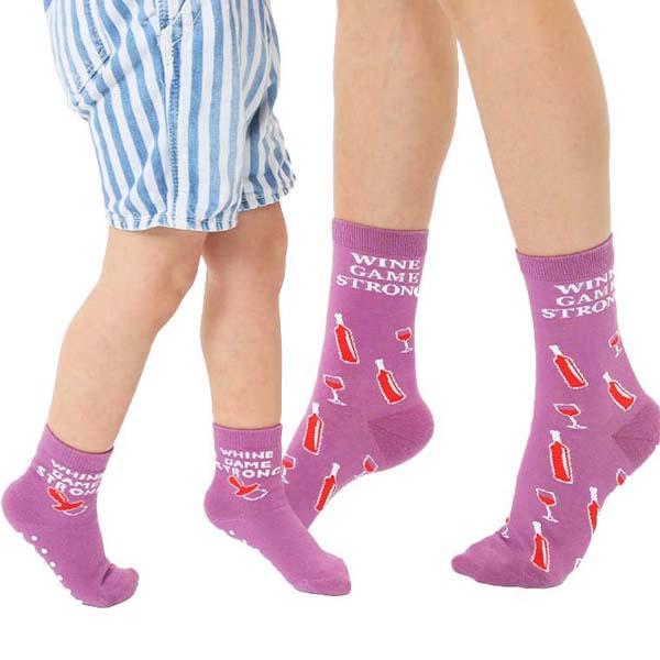 Wine Game Me and Mini Socks Pink