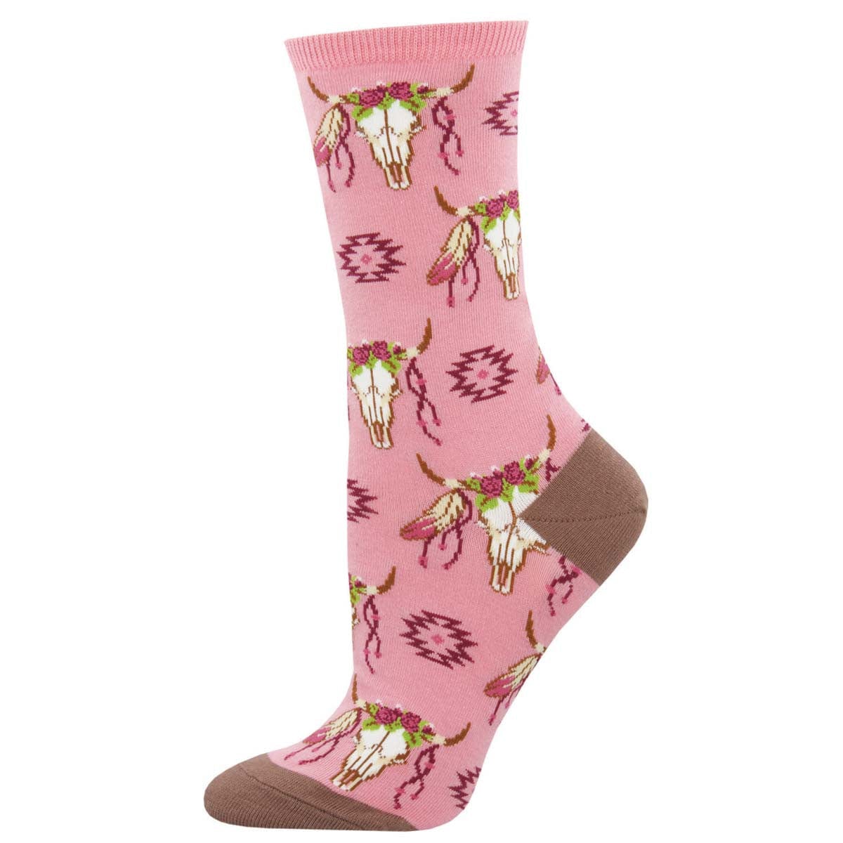 Steer Clear Women's Crew Socks Pink