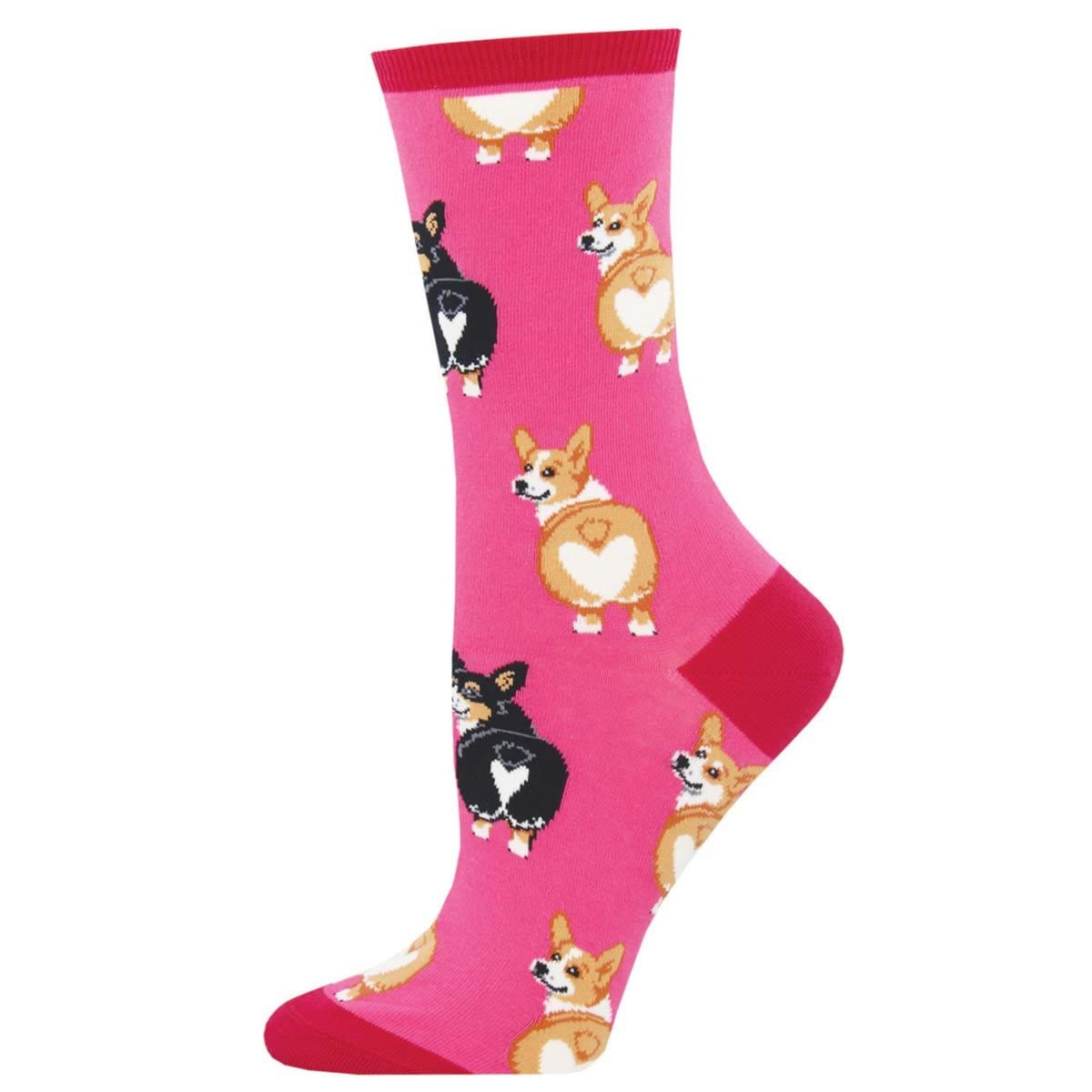 Corgi Butt Women's Crew Sock Pink