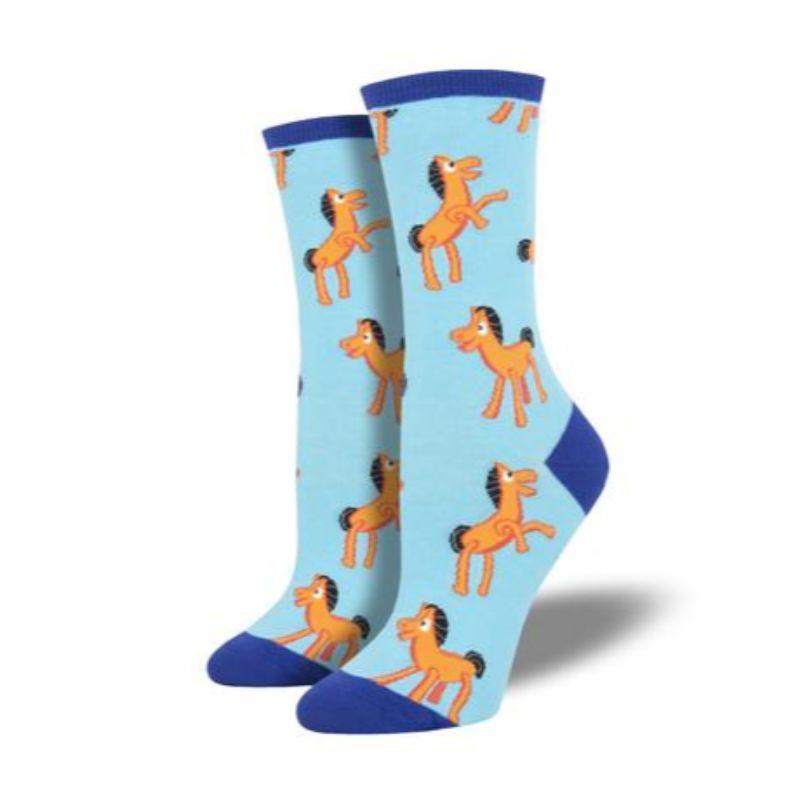 Playful Pokey Socks Women&#39;s Crew Sock blue