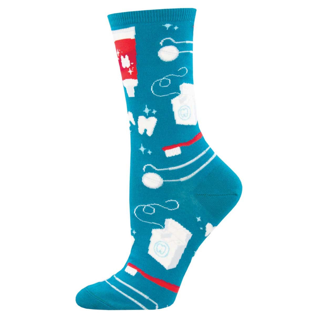 Pearly Whites Women&#39;s Crew Socks Teal