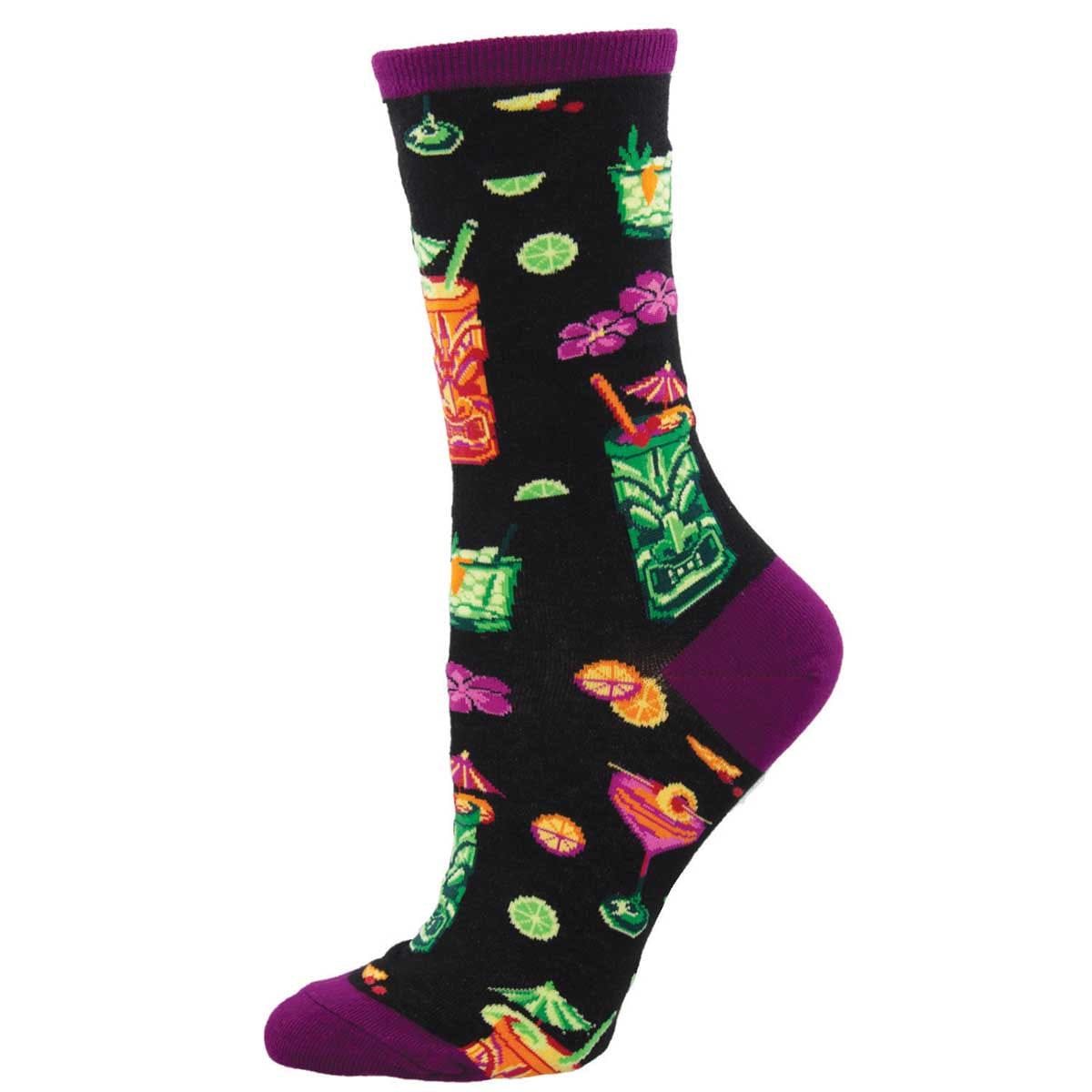 Tiki Drinks Women's Crew Socks Black