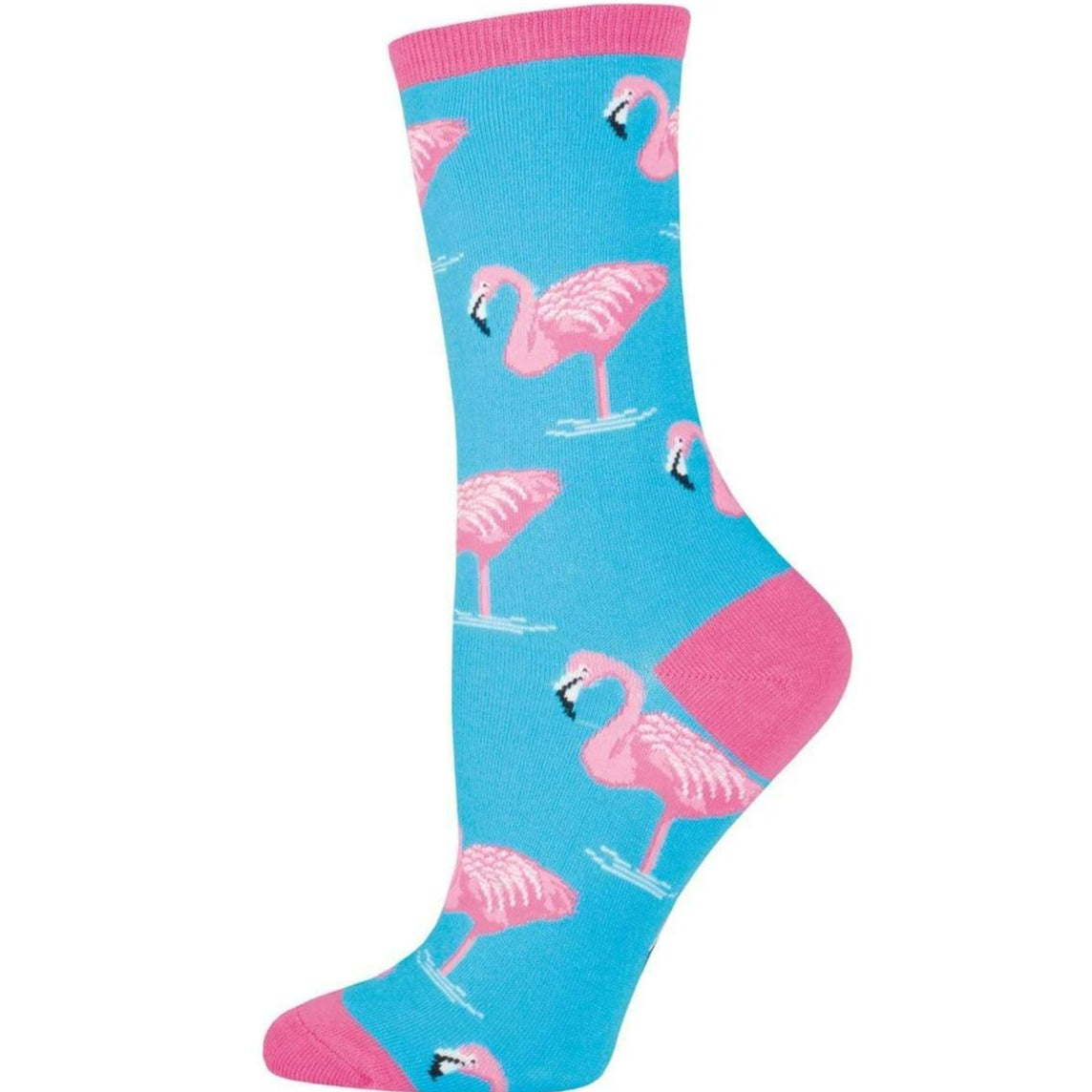 Flamingo Socks Women&#39;s Crew Sock Aqua