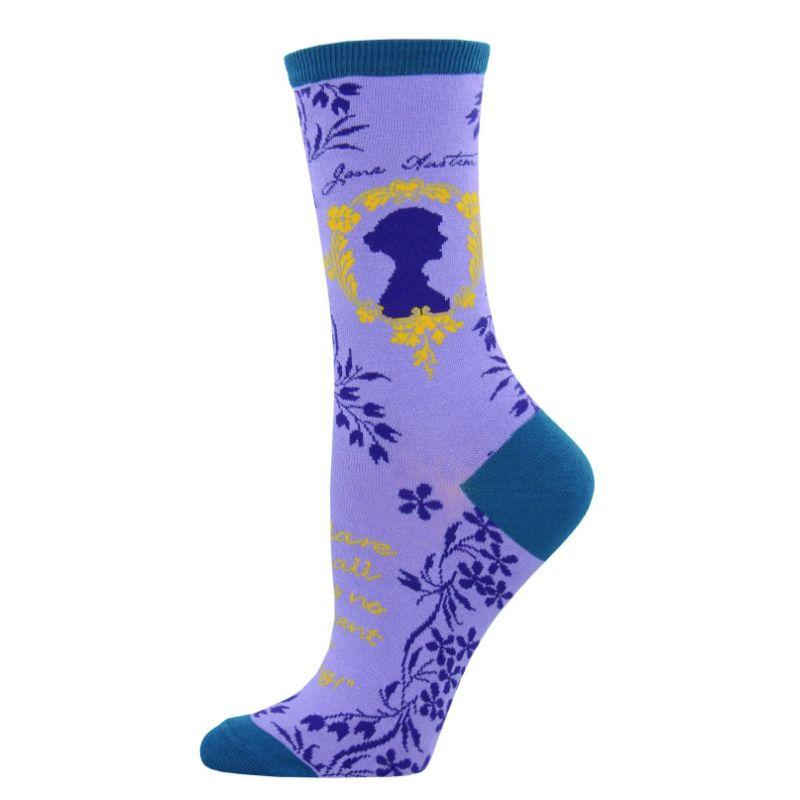 Lavender Jane Austen Socks Women's Crew Sock Lavender