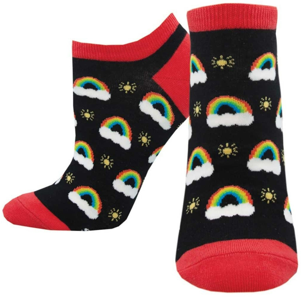 Sunshine and Rainbows Women&#39;s Ankle Socks Black