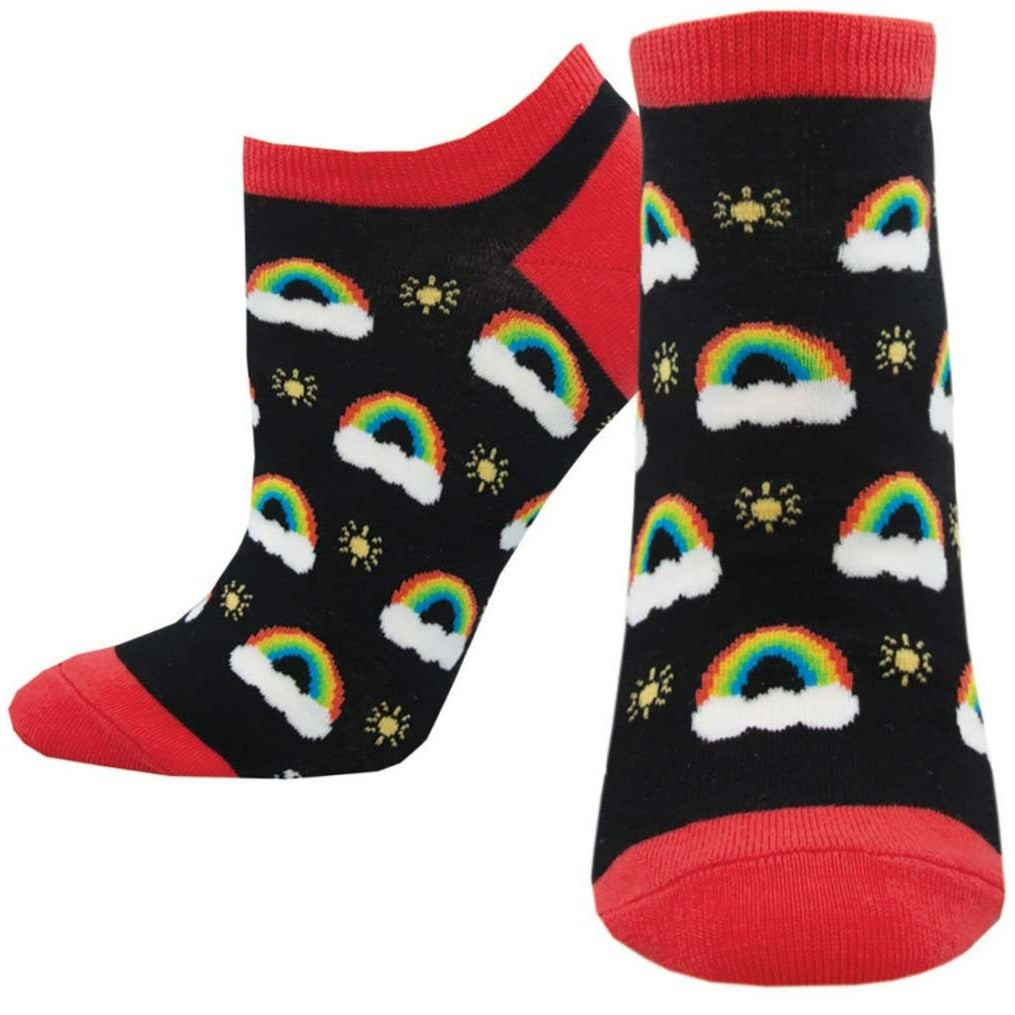 Sunshine and Rainbows Women's Ankle Socks Black