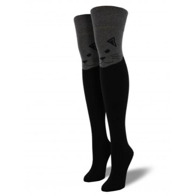Cat Over the Knee Socks Women&#39;s Thigh High Socks Gray