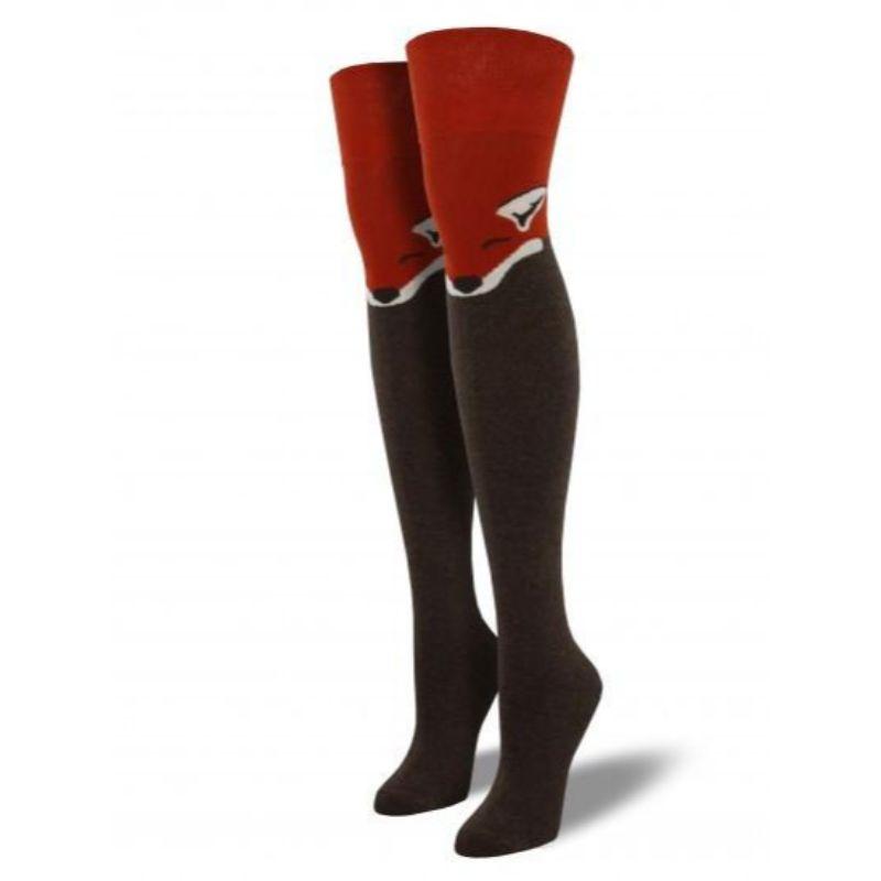 Fox Socks Women's Over the Knee Thigh High Socks brown