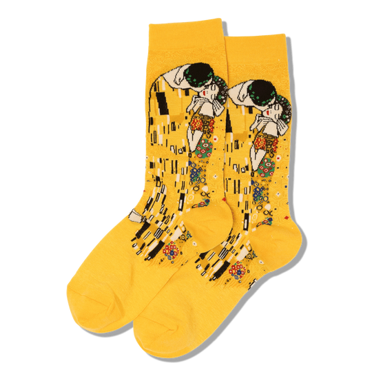 The Kiss Women's Crew Socks Yellow