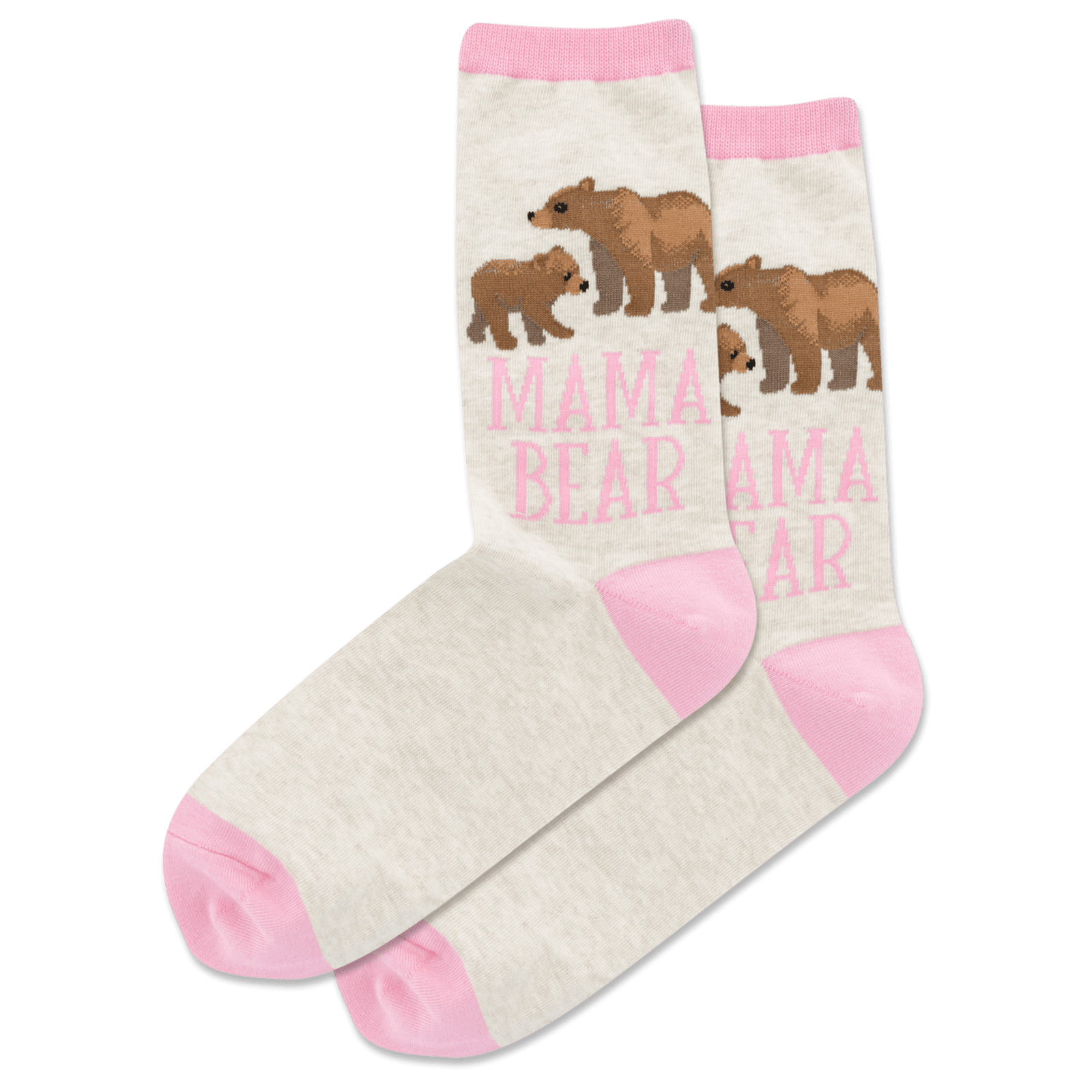 Mama Bear Women's Crew Sock Tan