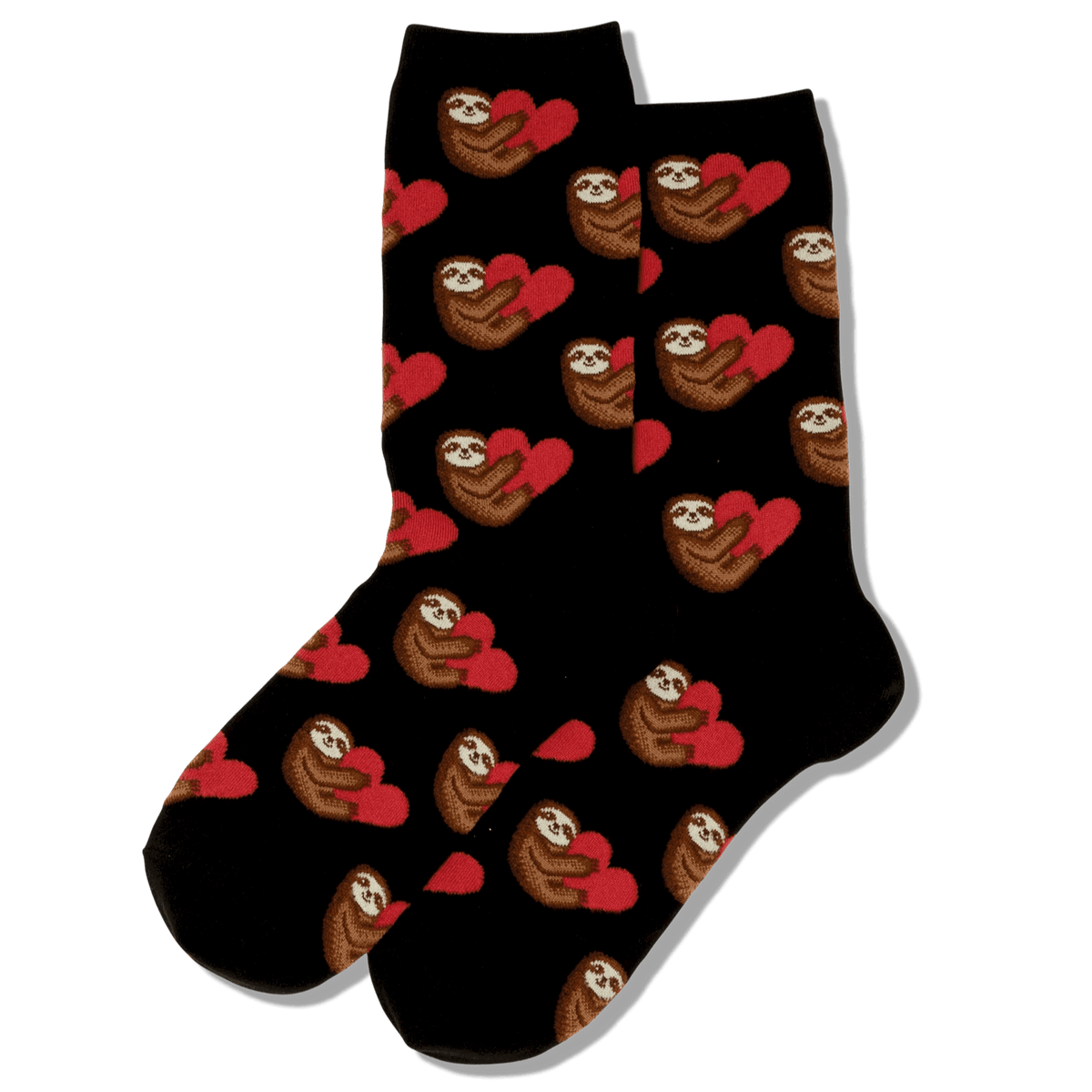 Sloth Love Women&#39;s Crew Socks Black
