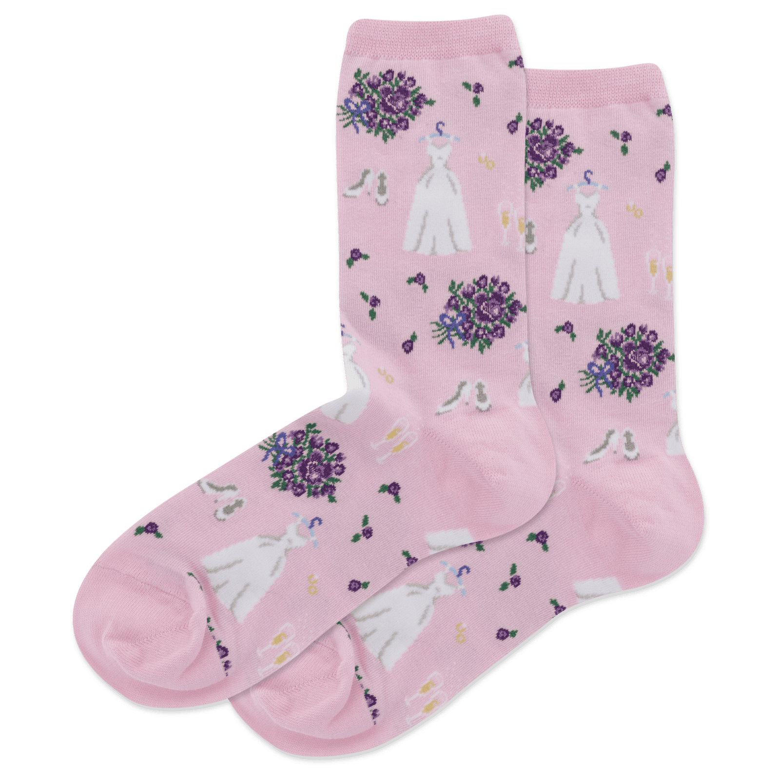 Wedding Dresses Women's Crew Socks Pink