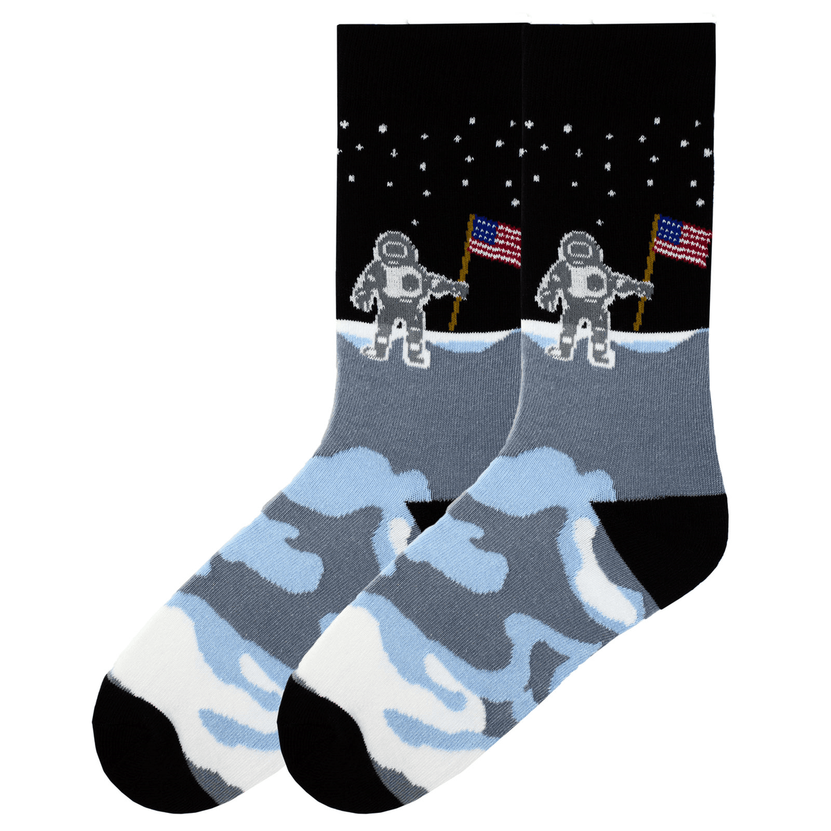 Man on the Moon Socks Men’s Crew Sock Black