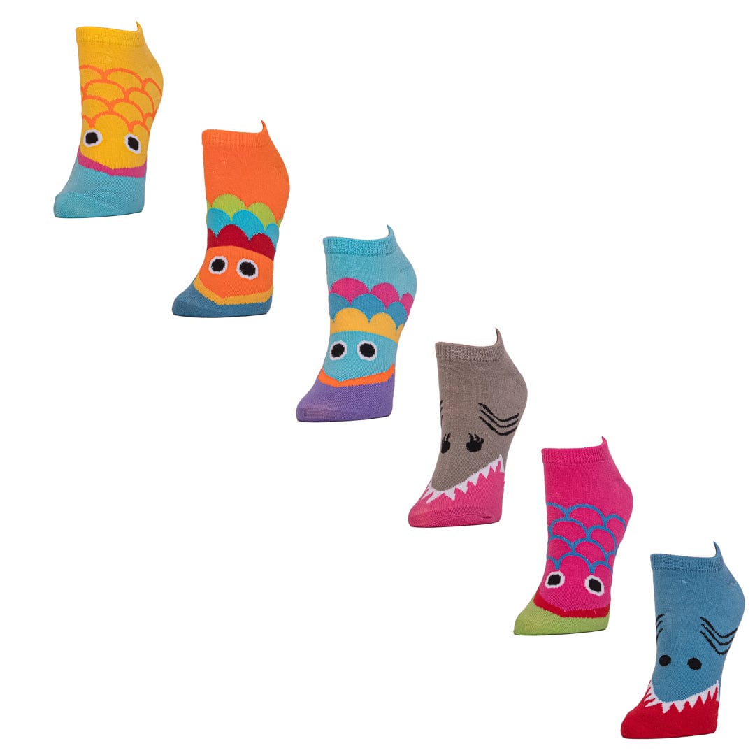 Wide Mouth Women&#39;s No Show 6 Pair Pack Socks Brights