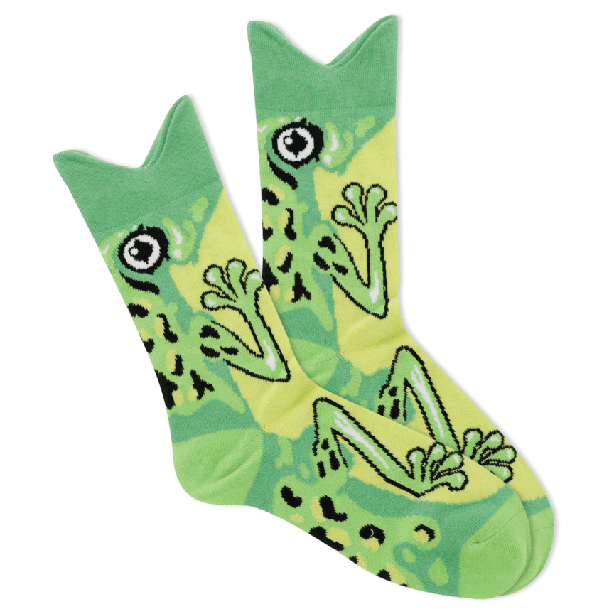 Wide Mouth Frog Women&#39;s Crew Sock Green