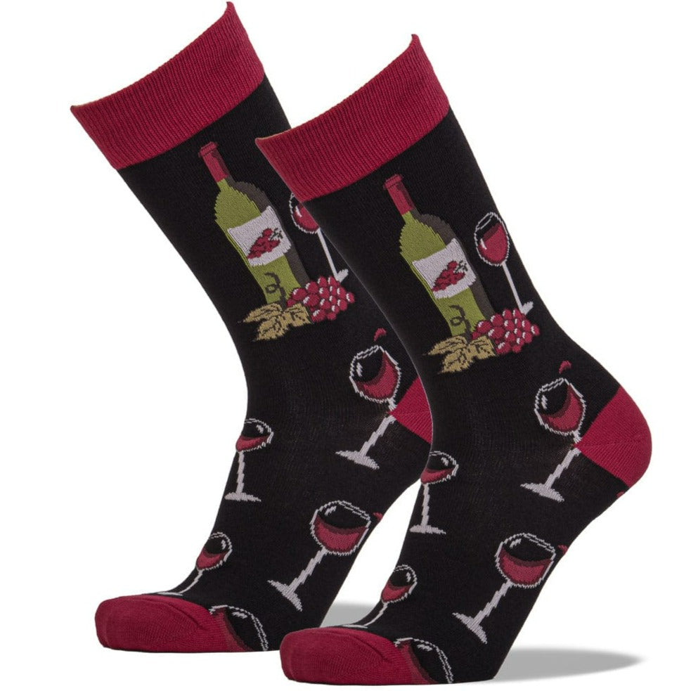 Wine Scene Socks Men’s Crew Sock Black / 10-13