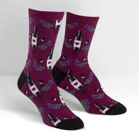 Wine Women's Crew Socks Purple