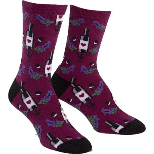 Wine Women's Crew Socks Purple