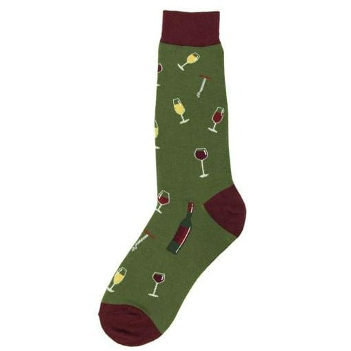 Wine Men's Crew Socks Green
