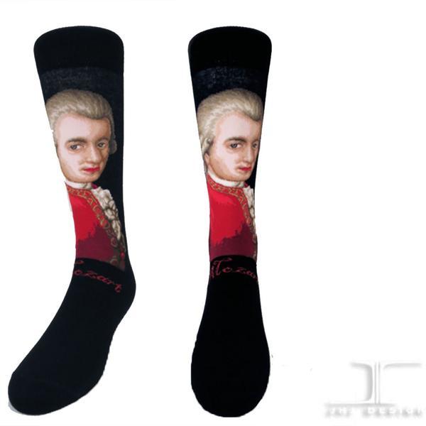Wolfgang Amadeus Mozart Socks Unisex Crew Sock Medium / black