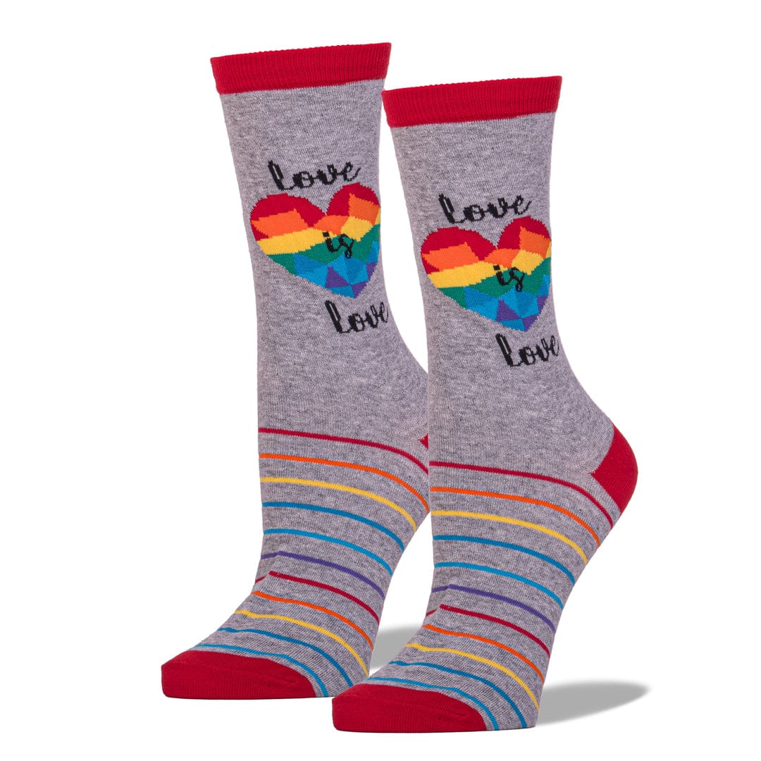 Women&#39;s Love Is Love Crew Socks Grey
