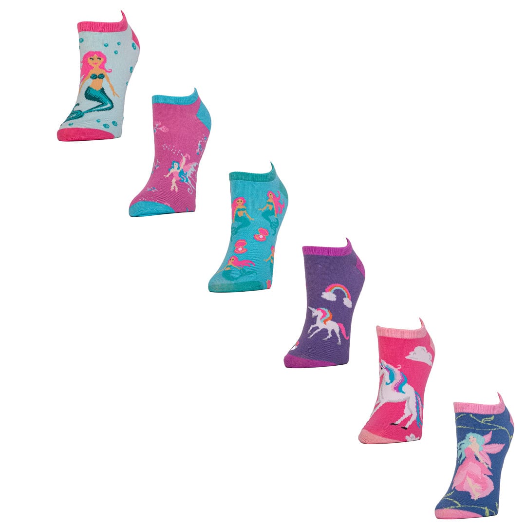 Women&#39;s Mythical Creatures No Show Socks Six Pair Pack Pastels